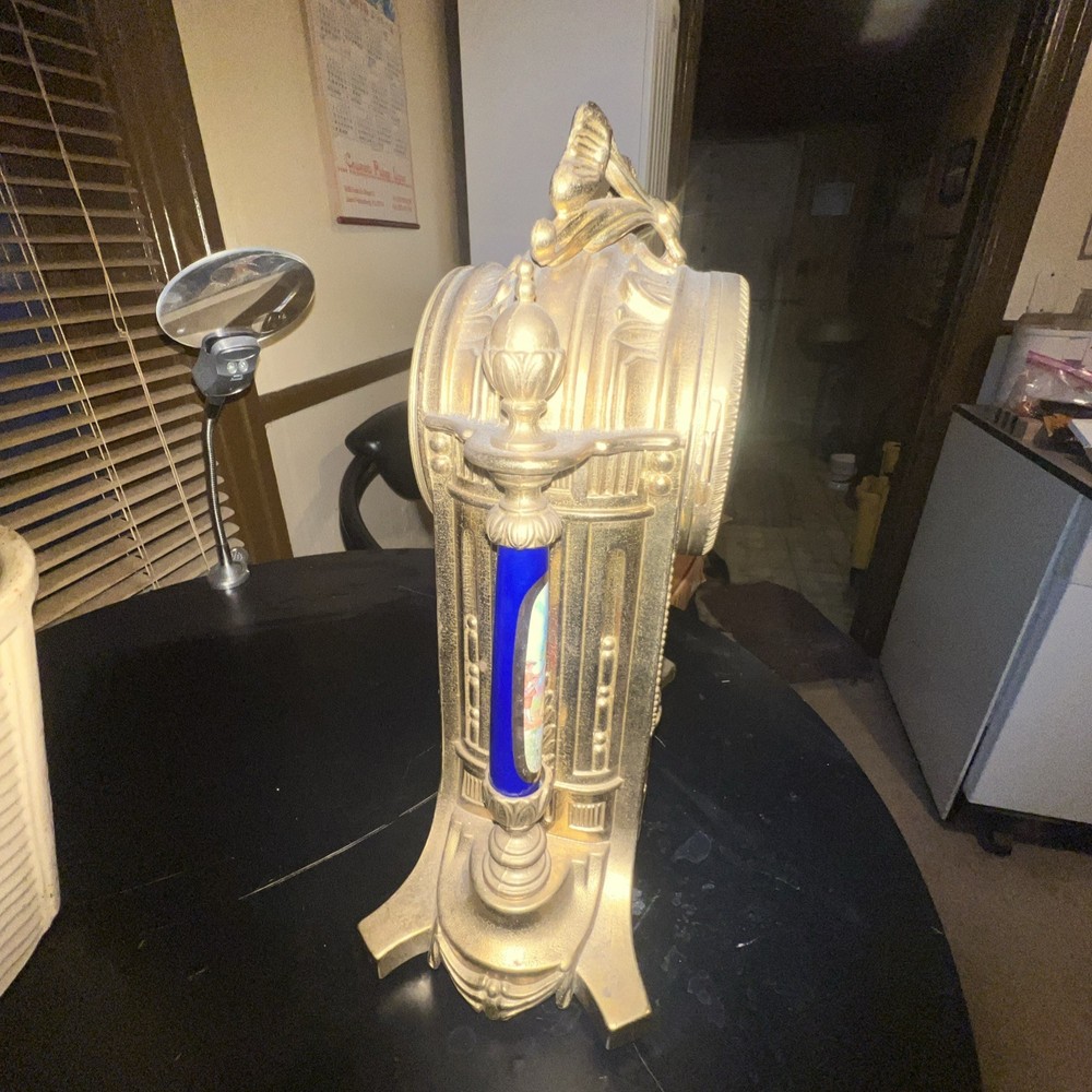 Gorgeous! Imperial Brass Mantel Winding Clock