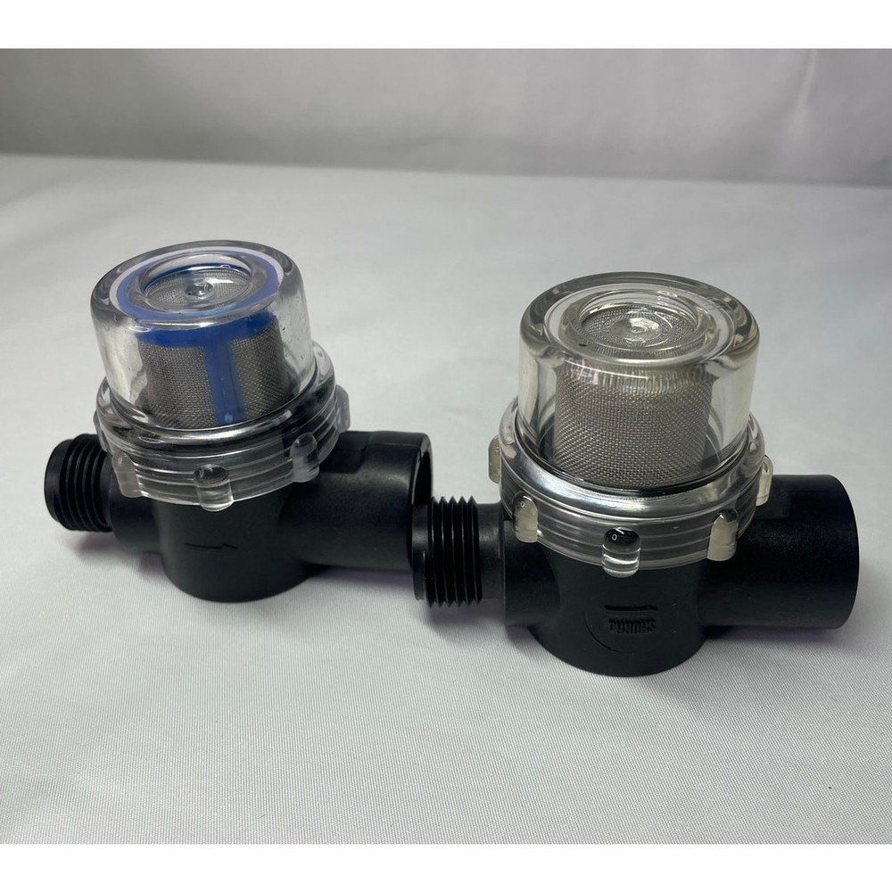 Combo: Shurflo 255-213 Inline Strainer + SEAFLO Filter + Shurflo Wingnut Adapter