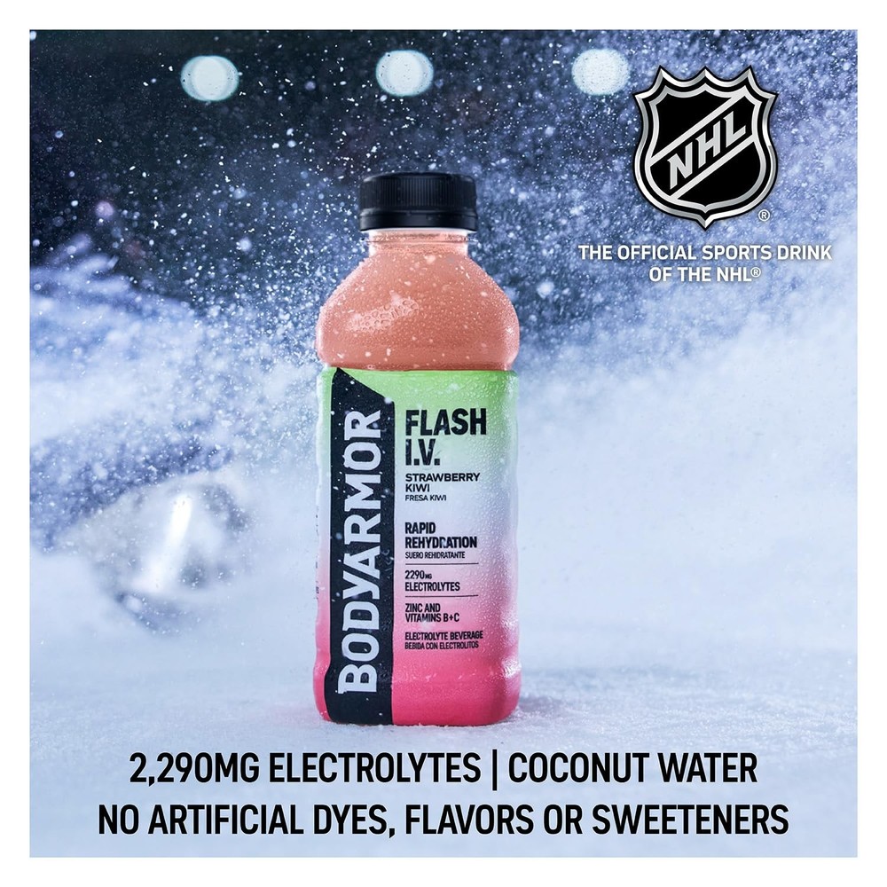 BODYARMOR Flash I.V. Electrolyte Beverage, Tropical Punch, Hydration Drink wi...