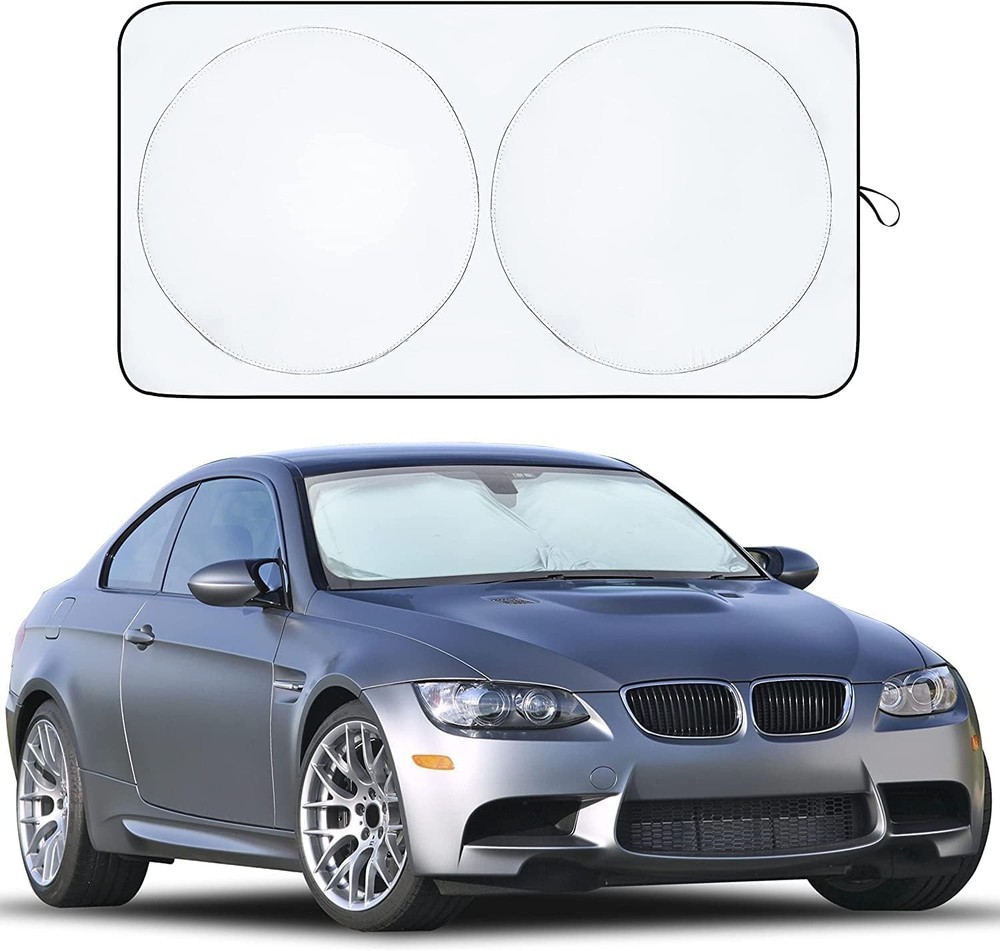 EcoNour Car Windshield Sunshade | Blocks 99% Heat & Medium, Black/Silver