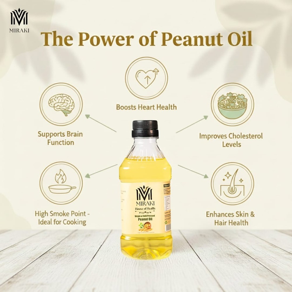 Organic Pure Peanut Oil - Cold Pressed Virgin