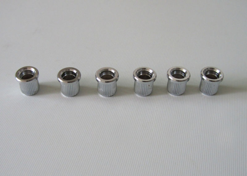 KAISH 6pcs Chrome String Through Body 5/16" String Ferrules for USA Telecaster