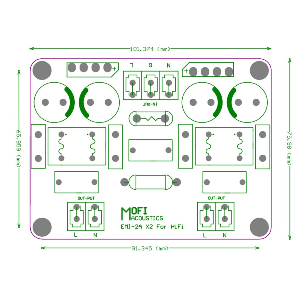 1pc HiFi AC Power Line Dual EMI Filter Module 440W Version Board