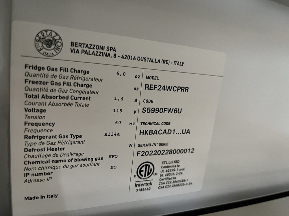 Bertazzoni REF24WCPRR 24" Panel Ready Dual Zone Wine Cooler Column