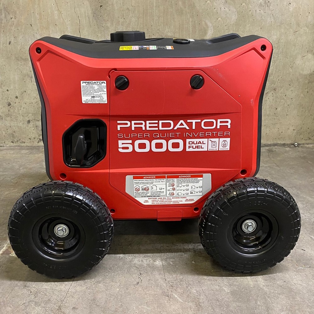 Predator 5000 Generator Wheel Kit- SOLID NEVER FLAT TIRES - LOCKING HUB!