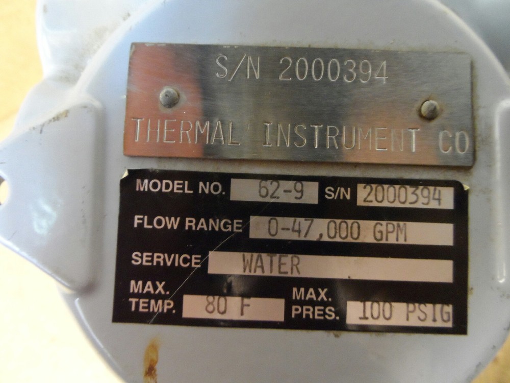 Thermal Instrument Co. 62-9 Mass Flow Meter Model 9500