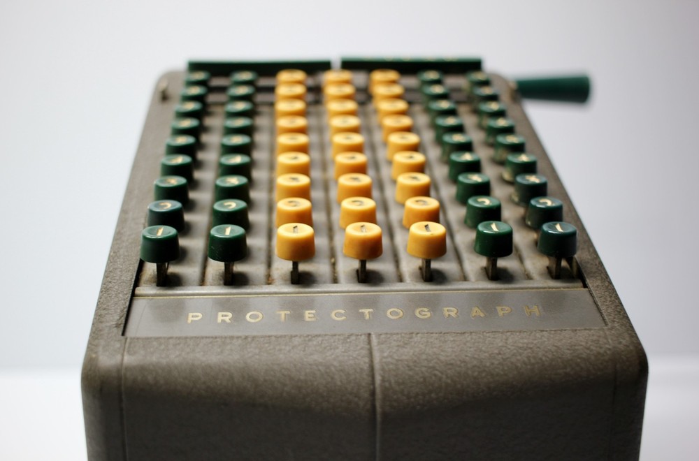 Vintage Todd Protectograph Model 74 Check Writer Writing Machine