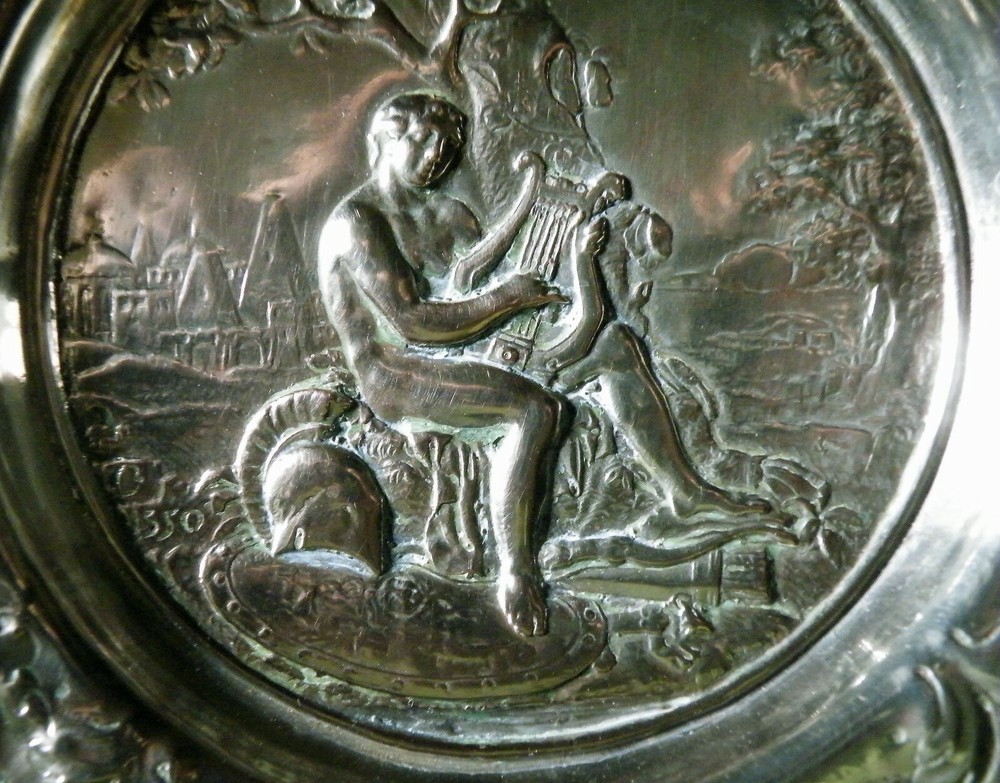 Electrotype Facsimile Of A Renaissance Dish. Classical Subject. Silvered Copper.