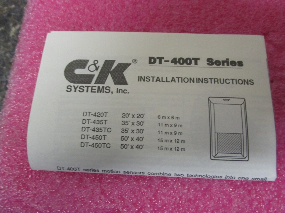 C & K Dual Tec Motion sensor DT-435TC