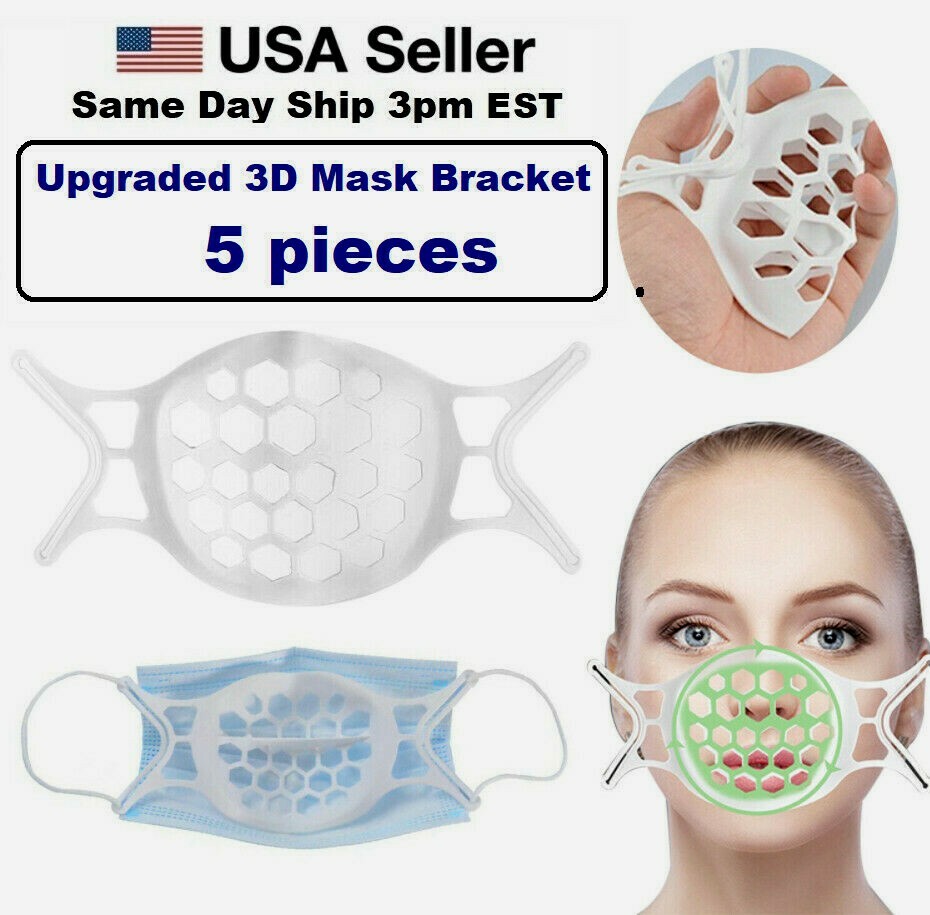Bracket Face Mask 3D Inner Support Soft Silicone Holder Frame Upgraded 5/pk NEW