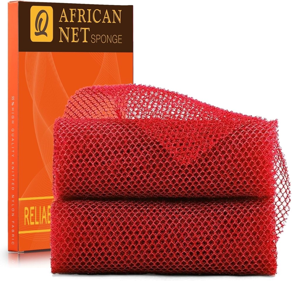 Durable African Net Sponge 2-Pack - Efficient Bath & Kitchen Cleaning Solution