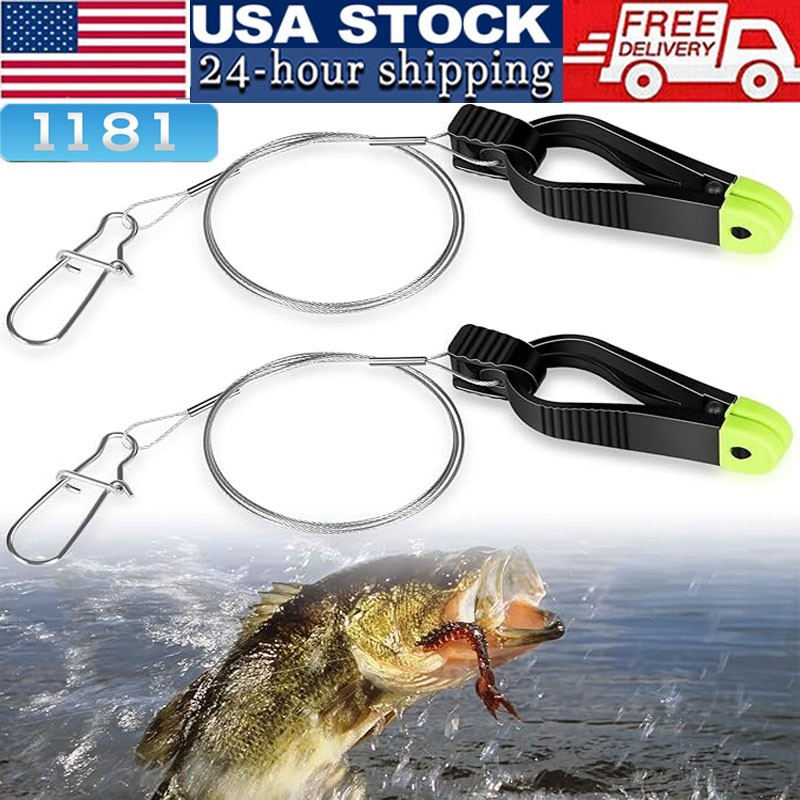 2 Pack 1181 Mini Power Grip Plus Line Release with 18'' Leader & Cannonball Snap