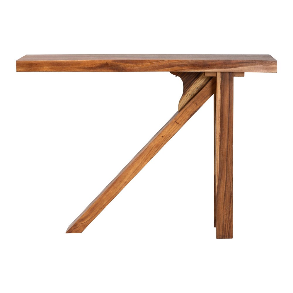 bali & pari Luli Suar Wood Bar Table - Handcrafted Solid Wood Console