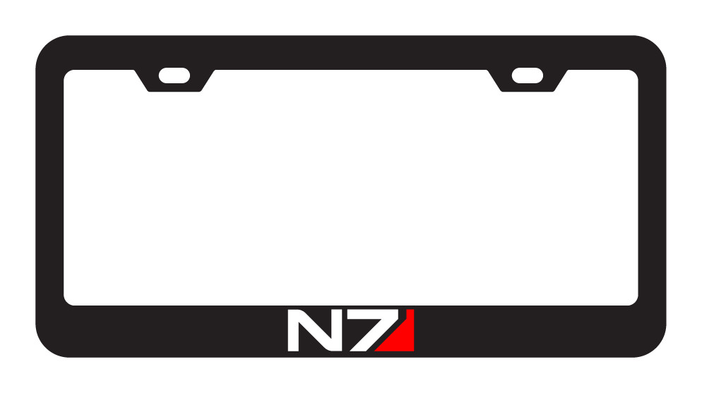N7 Mass Effect Black Stainless Steel License Plate Frame