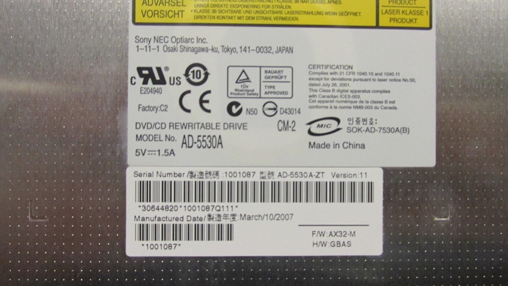 HP Q1277-60055 Internal PPC DVD-ROM Rewritable for Design Jet T-Series Plotters