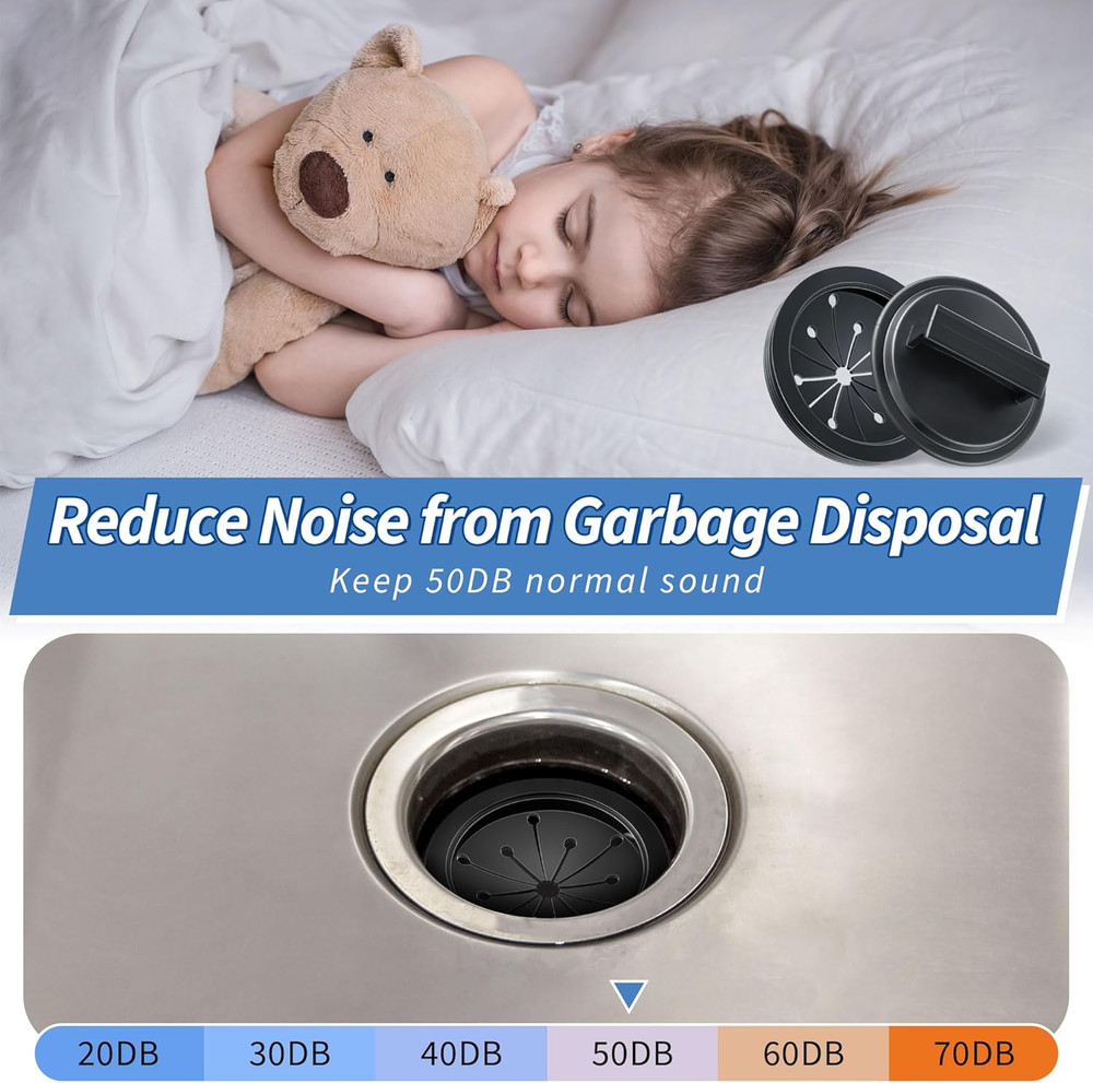 4Pcs 3 Inch Garbage Disposal Splash Guards with round Kitchen Sink Stopper