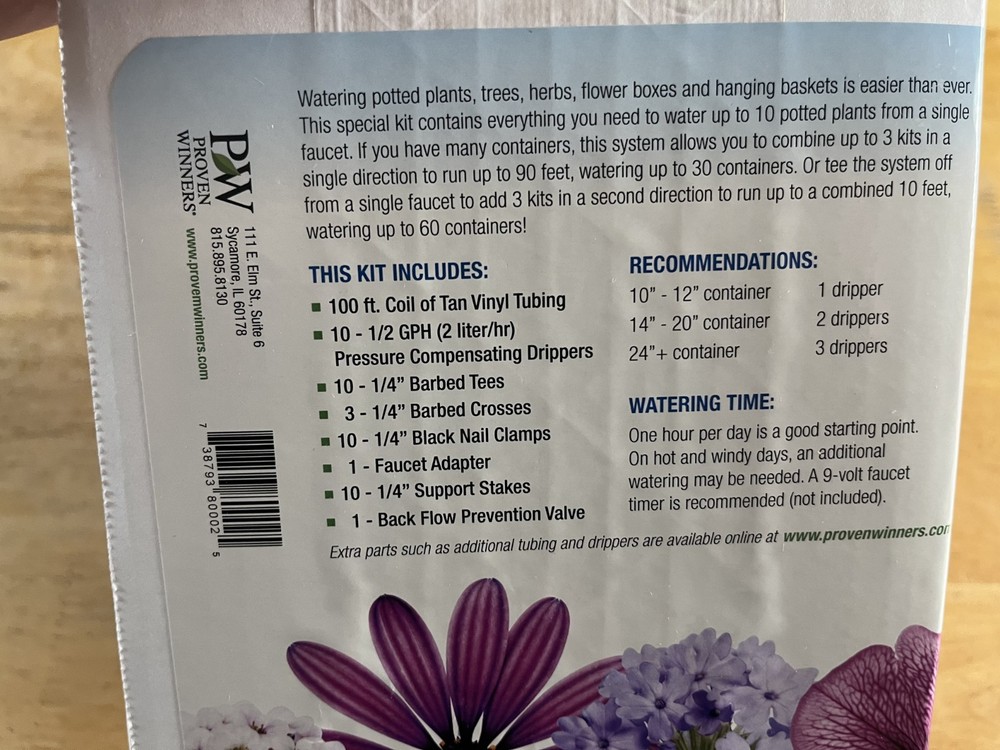 PROVEN WINNERS WATERWISE DRIP IRRIGATION System Kit READ DESCRIPTION C57