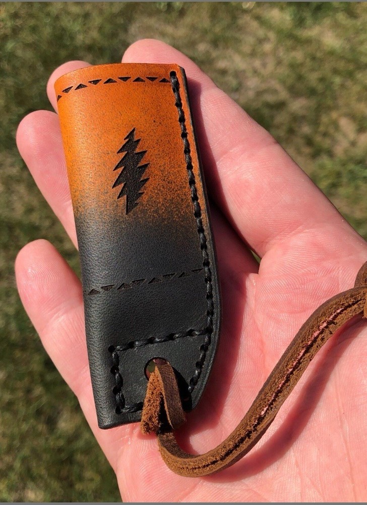 Grateful Dead Leather Lightning Bolt Lighter Holder