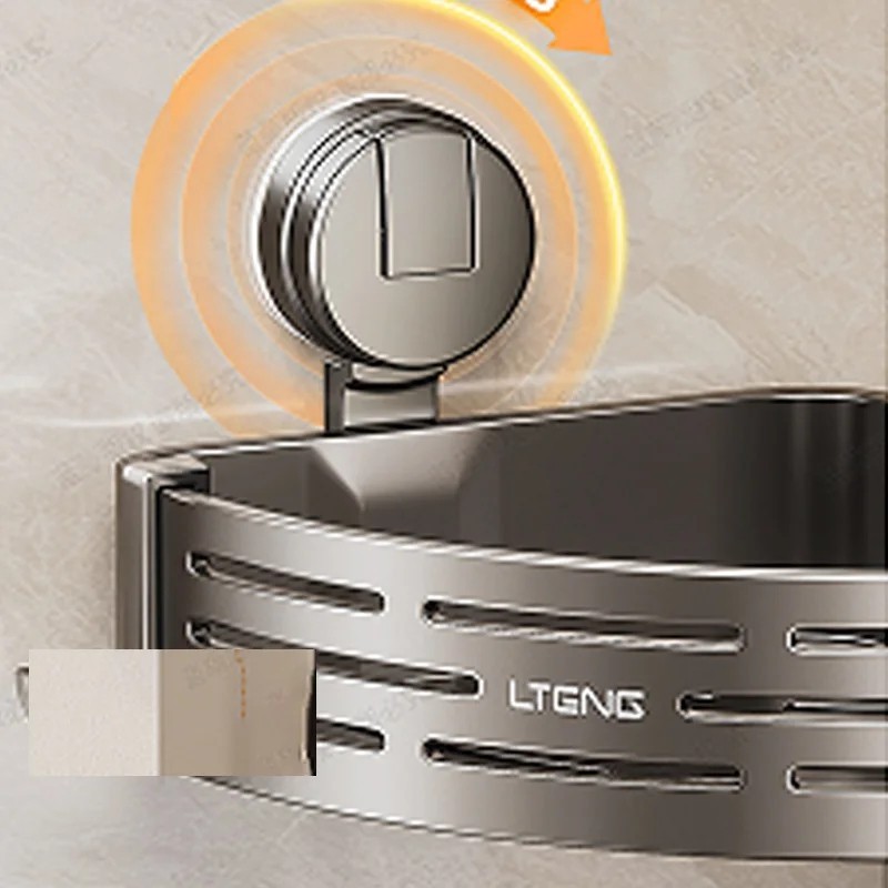 Space-Saving Suction Cup Bathroom Shelf - No Drilling Required