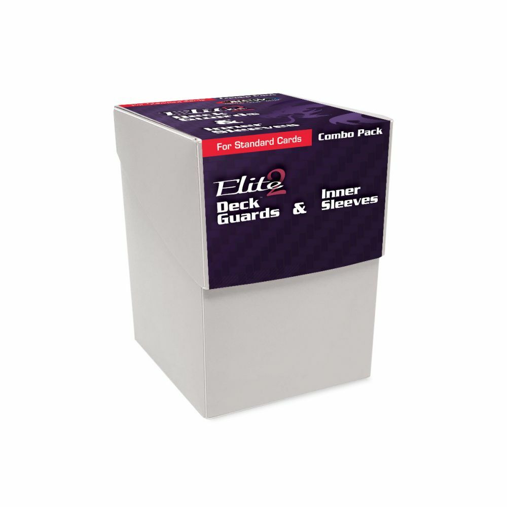 BCW Elite 2 Combo Pack White Deck Box w/ 100 each Inner Clear & White Sleeves