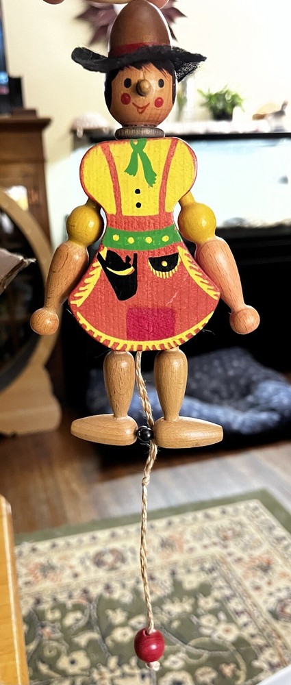 Vintage Wooden String Puppet. Made In Austria