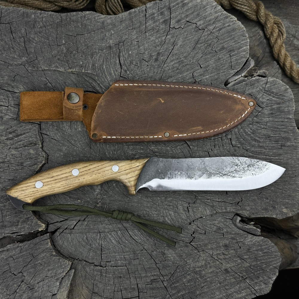 Forged Hunting Knife. Razor Sharp Blade (Fixed Blade). Tools for Camping.