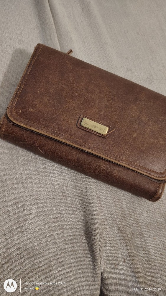 Brown Zip-Around Women's Wallet Card Slots Folding Zipper Solid Pattern