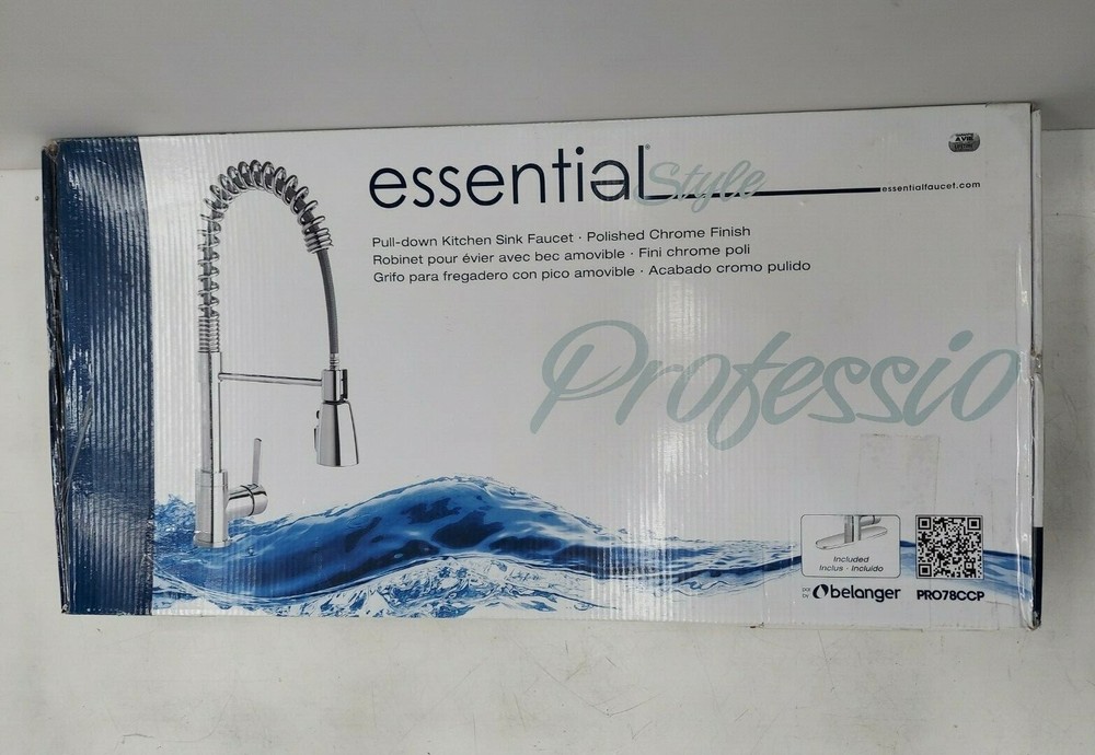 KEENEY ESSENTIALS COMMERCIAL KITCHEN FAUCET PULLDOWN PRO CP1 HANDLE WITH PLATE