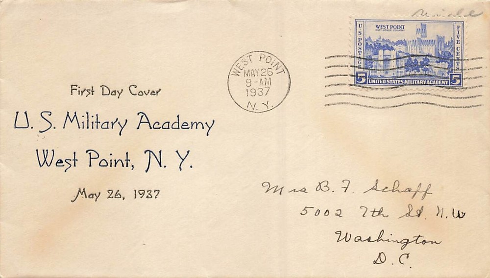 789 5c WEST POINT - Nix cachet