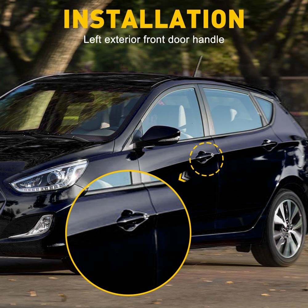 Exterior Door Handle For 2012-2016 Hyundai Accent Front Driver Left Side Black
