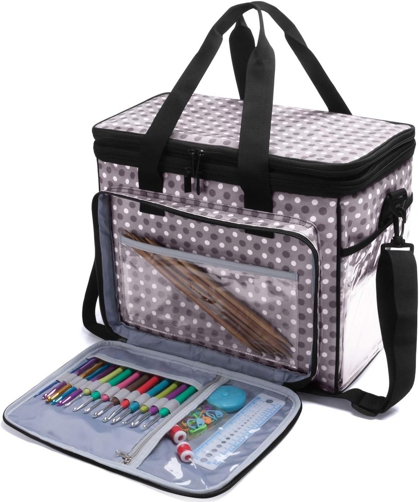 Durable Knitting Bag with Adjustable Strap and Protective Cover - Ideal Gift