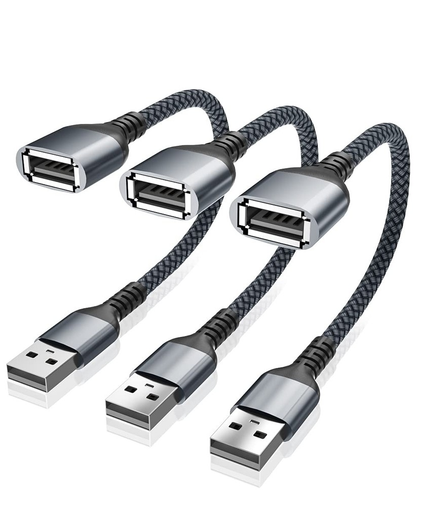 RUXELY USB Data Blocker Adapter 3-Pack,Charge Only Type-A Type A, Grey
