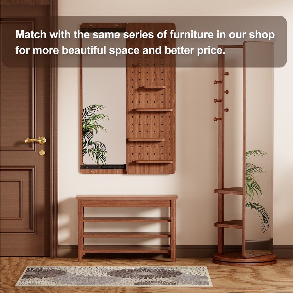 Solid Wood Shoe Rack Bench 550Lbs Load for Entrance Corridor