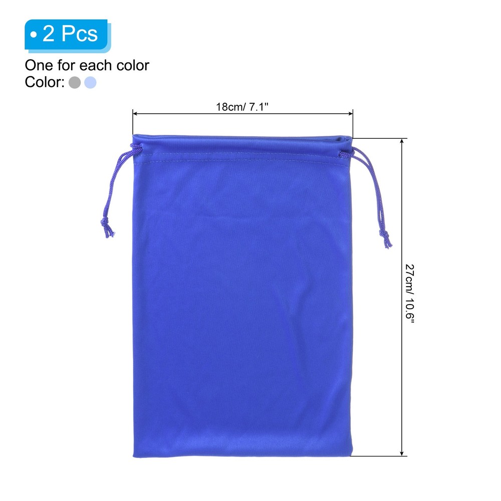 Ski Goggle Bag, 2 Pack Snow Goggles Case Drawstring Pouch Blue Pale Blue