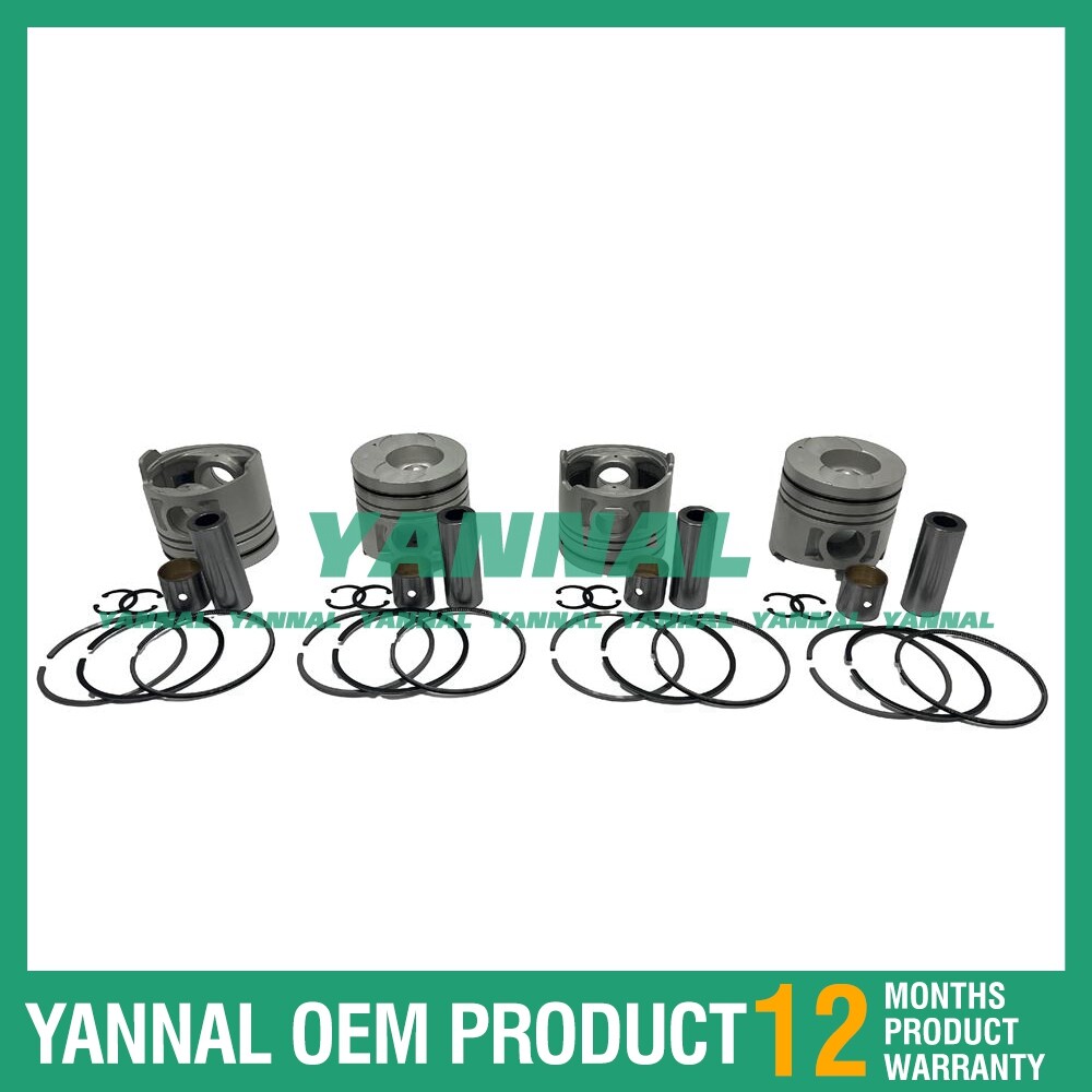 4x BD30 Piston Kit With Piston Ring STD For Nissan diesel engine parts