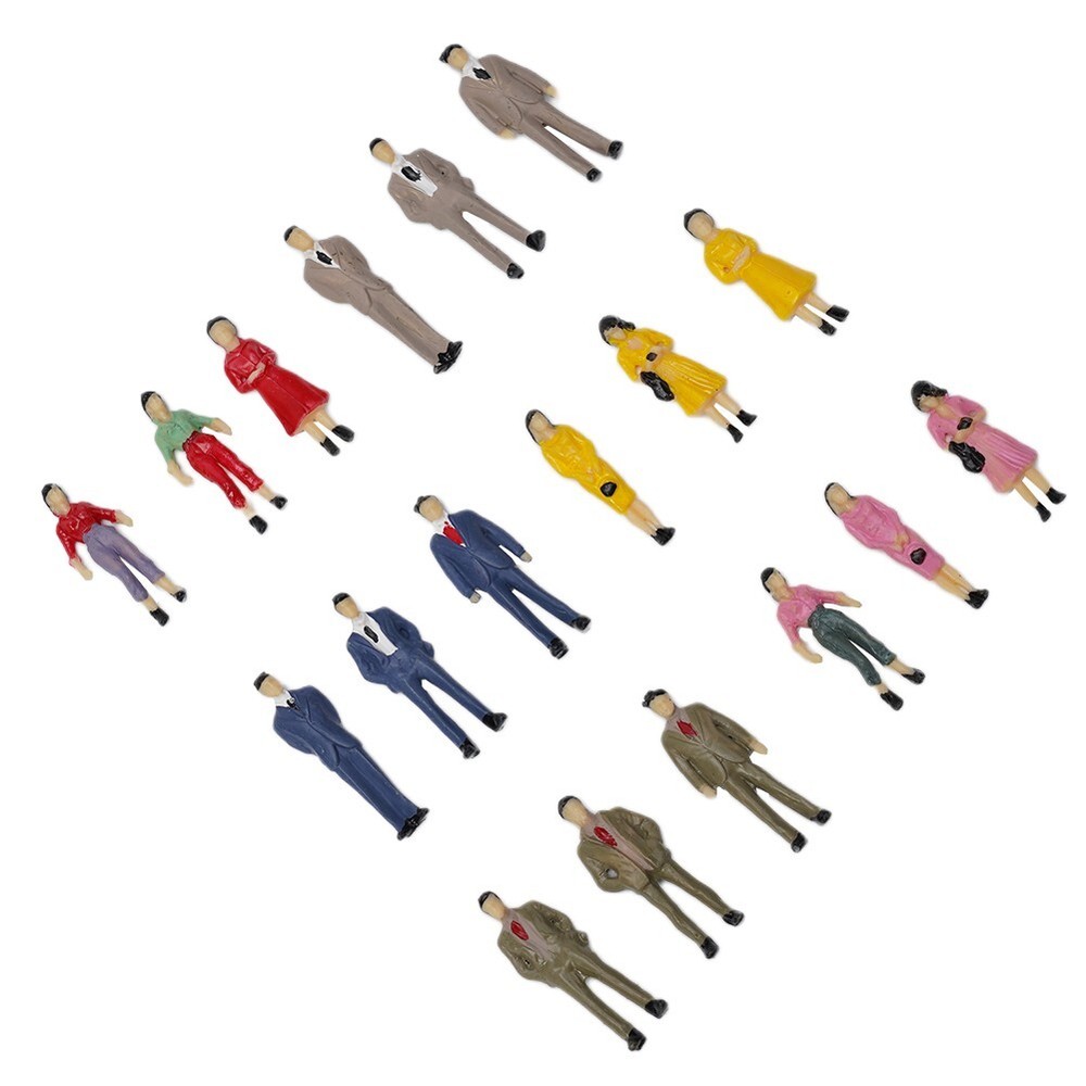 100Pcs Painted Figures 1:50 Scale People Model Trains Multicolor Passenger New