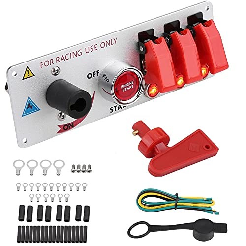 12V Ignition Switch Panel, 5 in 1 Racing Car Ignition Switch Panel Engine