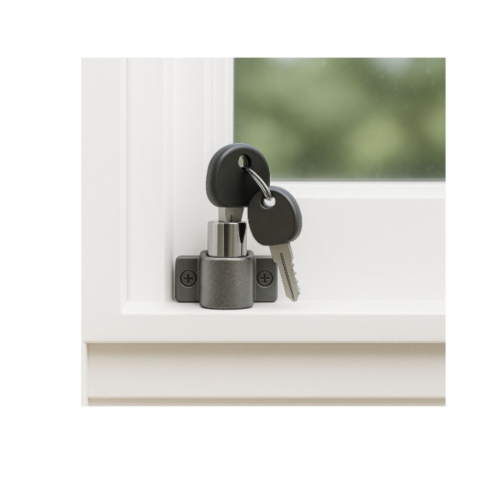 TradeBase Mini Push Lock Window | Door | Silver Grey