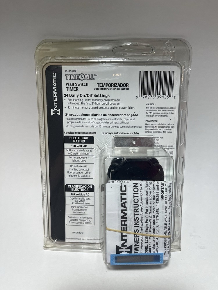 Intermatic EJ351CL Time All Wall Switch Timer 224 Hour White - Still Sealed