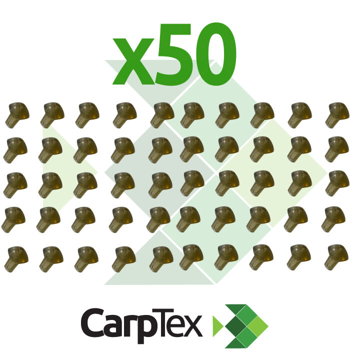 50 Hook Stops Carp Green, Hook beads, Translucent Green Rig Beads