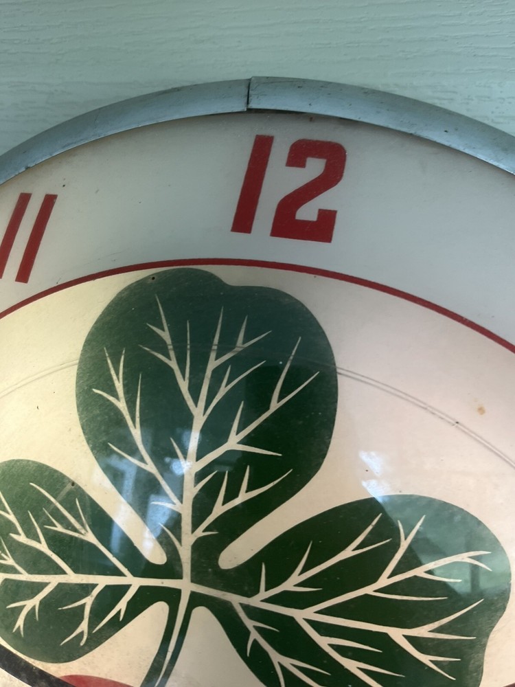 VINTAGE 1940 Double Bubble BRAND Lighted Clock CLOVER DAIRY ADVERTISEMENT