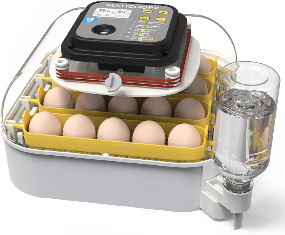 MATICOOPX 20 Egg Incubator with Humidity Display Egg Candler Automatic Egg Tu...