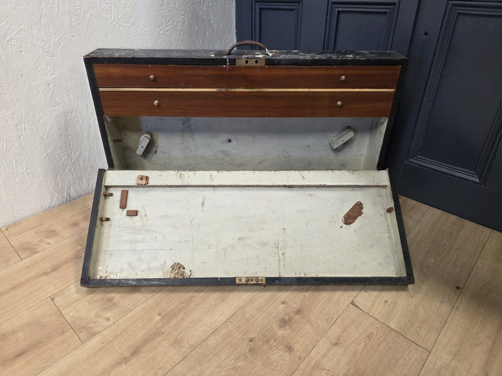 Vintage Carpenters Black Painted Tool Box
