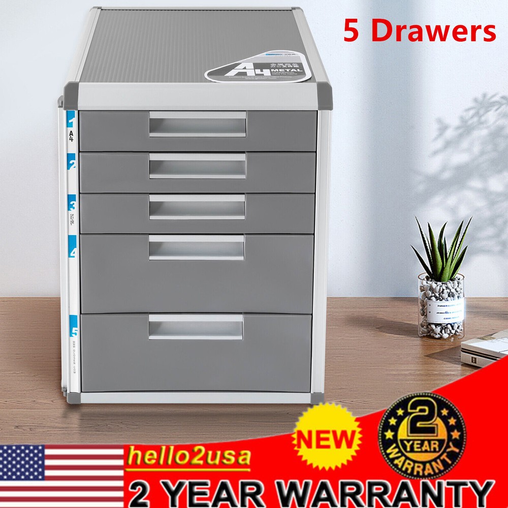 4/5/7 Drawer Desktop File Cabinet Storage Filing Cabinet with Label Lock Office