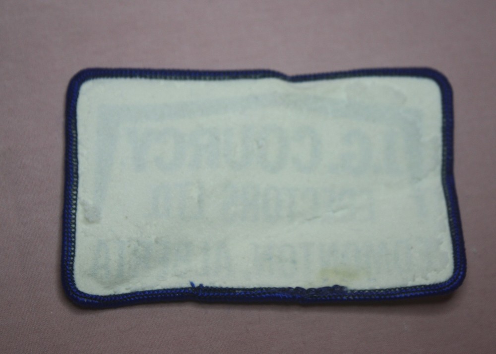 VTG. ADVERTISING J. G. COURCY ERECTORS LTD. HAT/JACKET PATCH EDMONTON ALBERTA