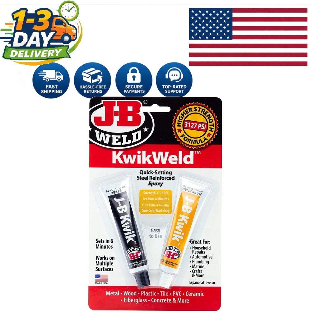 KwikWeld 2 oz Quick Setting Epoxy - Perfect for DIY Home & Auto Repairs