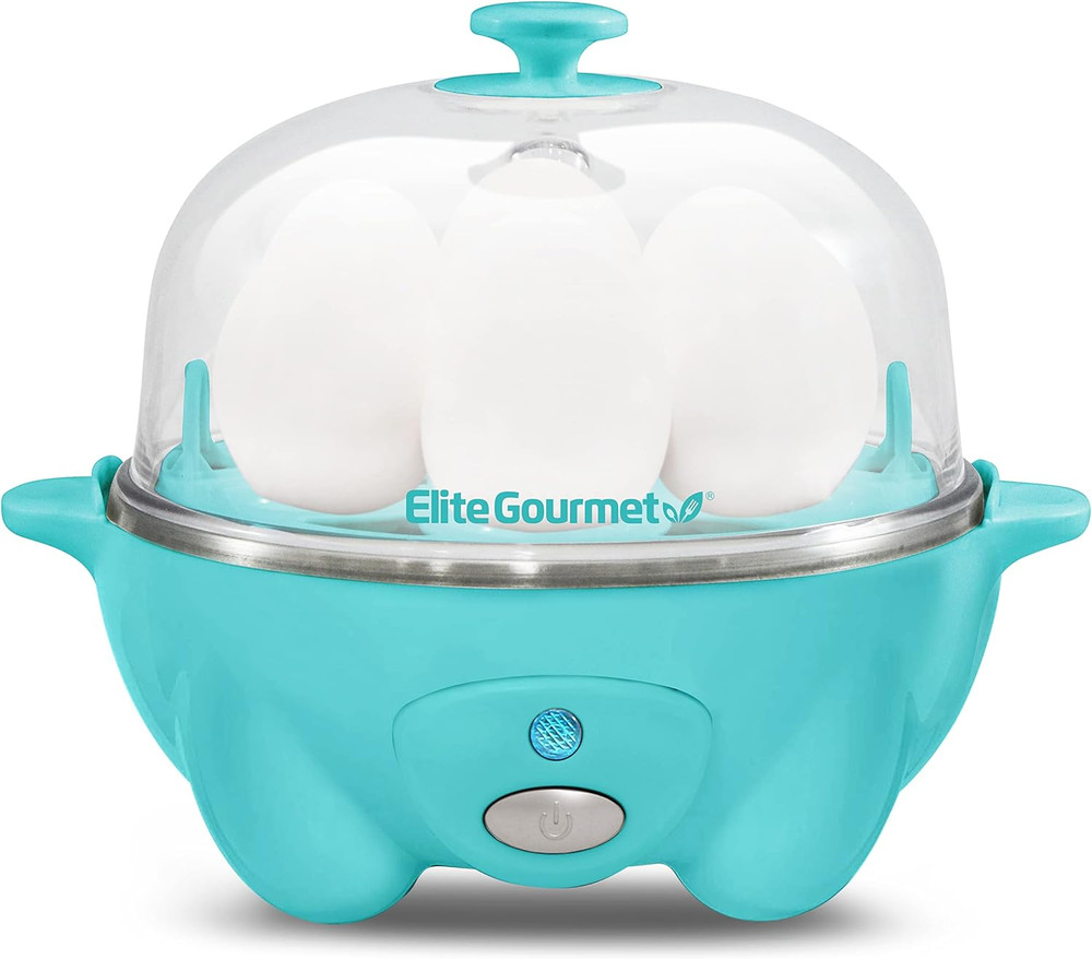 Easy Electric 7 Egg Capacity Soft, Medium, Hard-Boiled Cooker Poacher, Scrambled