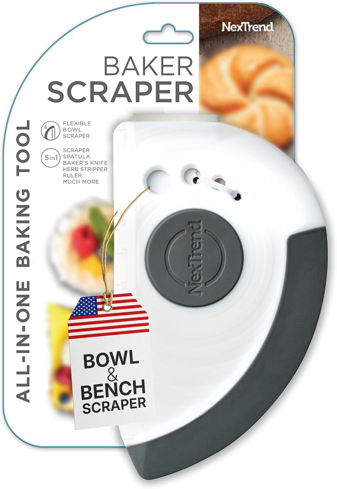 Bakerscraper – 5-In-1 Flexible Bowl Scraper, Bench Scraper and Dough Scraper