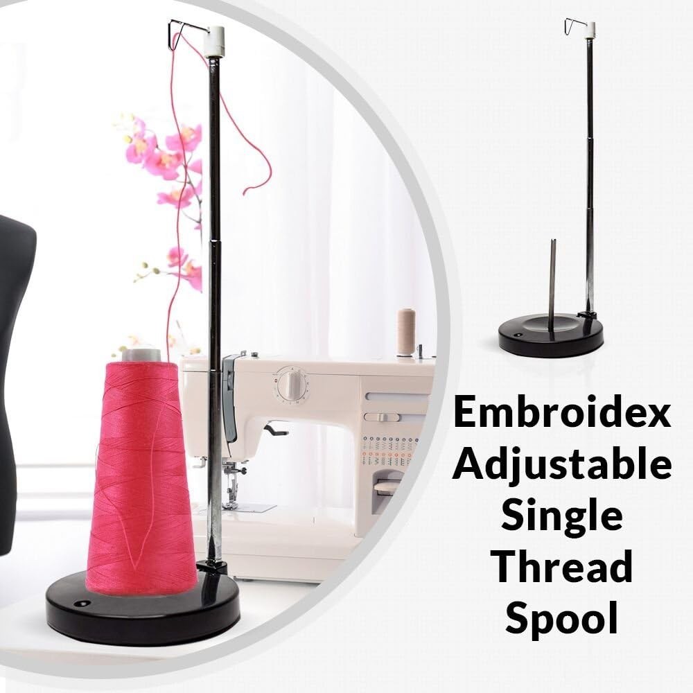 Adjustable Thread Spool Holder with Heavy Plastic Base for Smooth Sewing
