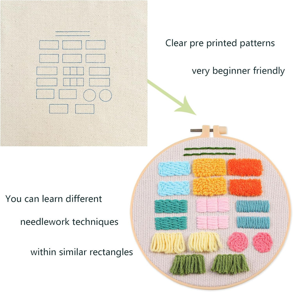 Punch Nedle Kit,Punch Needle Kits Adults Beginner,Learn Various Needlework Techn